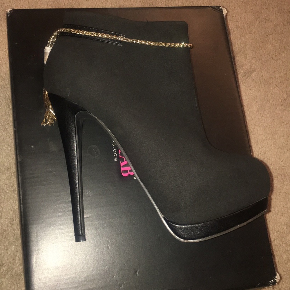 Black high heel booties